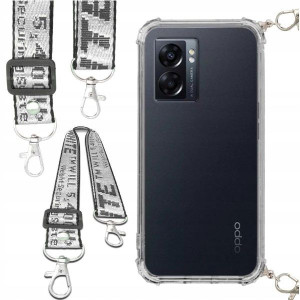 Etui Antishock Smycz Biała OPPO A57 5G Ochronne