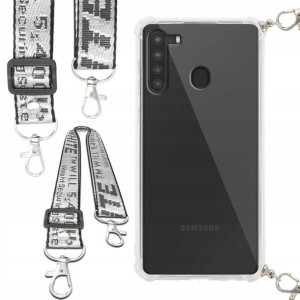 Etui Antishock Smycz Biała SAMSUNG A21 Ochronne