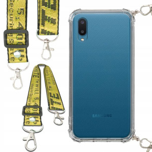 Etui Antishock Smycz Żółta Do SAMSUNG A02 Ochronne