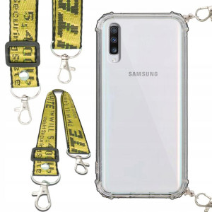 Etui Antishock Smycz Żółta Do SAMSUNG A70 Ochronne