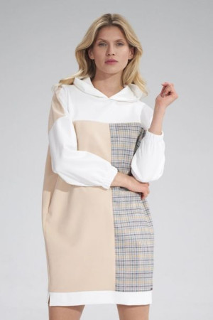 Figl Sukienka Moddel M755 Ecru/Beige/Wzór 121 L/XL