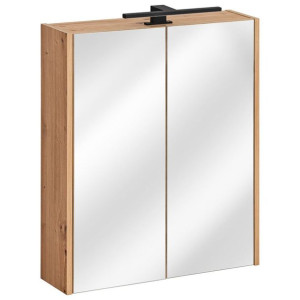 HAKANO  Szafka łazienkowa z lustrem TORPI 72x60x16 dąb artisan