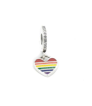 Srebrna zawieszka charms Serce z cyrkoniami 925