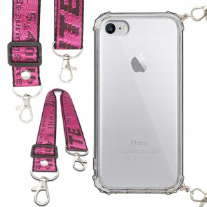 Etui Antishock Ze Smyczą Różowa Do IPHONE SE2 Case