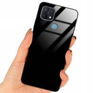 Etui Black Case Glass Do OPPO A15s Ochronne Plecki