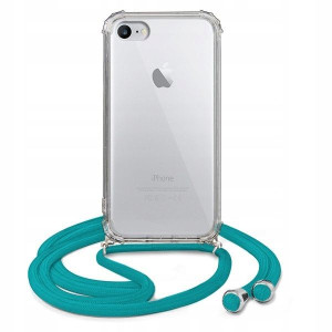Etui Crossbody Do IPHONE SE2/ SE3 Turkus Sznurek