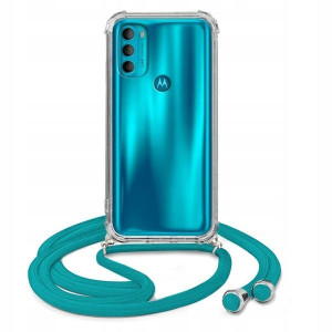 Etui Crossbody Do MOTOROLA G71 5G Turkus Sznurek