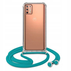 Etui Crossbody Do MOTOROLA G9 PLUS Turkus Sznurek