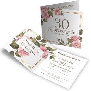 Zaproszenie Na Urodziny 30 Róże Kwiaty Z2