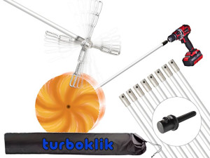 Zestaw do czyszczenia komina od dołu na wiertarkę TAJFUN-MAX 12m