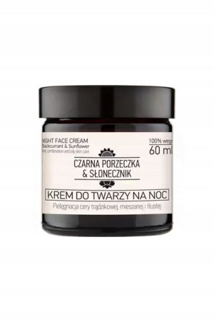 NOVA KOSMETYKI krem do twarzy na noc czarna porzeczka & słonecznik 60 ml