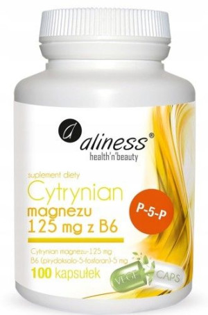 Aliness Cytrynian magnezu 125 mg z B6 100kapsułek
