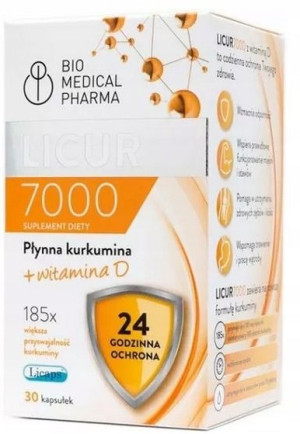 Licur 7000 micelarna Kurkumina Witamina D3 30kaps