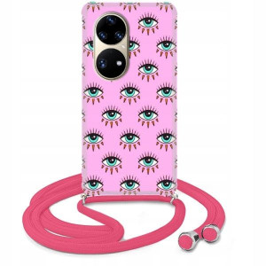 Etui Crossbody Róż do HUAWEI P50 PRO Słodkie Wzory