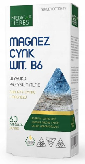 Medica Herbs Magnez Cynk Wit. B6 60kapsułek