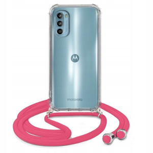 Etui Crossbody Róż Do MOTOROLA MOTO G52 Sznurek
