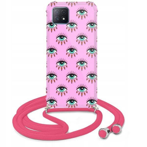 Etui Crossbody Róż do OPPO A72 5G Słodkie Wzory