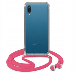 Etui Crossbody Róż Do SAMSUNG A02 Obudowa Sznurek