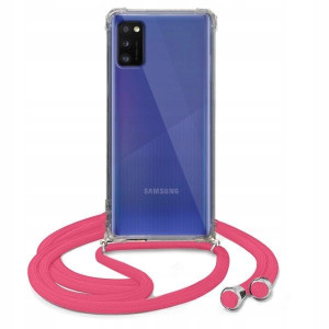 Etui Crossbody Róż Do SAMSUNG A41 Obudowa Sznurek