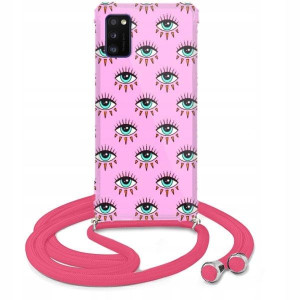 Etui Crossbody Róż do SAMSUNG A41 Słodkie Wzory