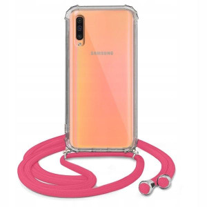 Etui Crossbody Róż Do SAMSUNG A50S Case Sznurek