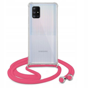Etui Crossbody Róż Do SAMSUNG A71 5G Case Sznurek
