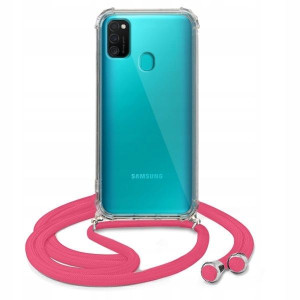 Etui Crossbody Róż Do SAMSUNG M30S Case Sznurek