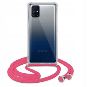 Etui Crossbody Róż Do SAMSUNG M31s Case Sznurek