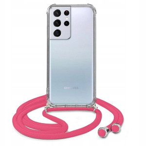 Etui Crossbody Róż Do SAMSUNG S21 ULTRA Sznurek