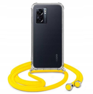 Etui Crossbody Do OPPO A57 5G Żółty Case Sznurek