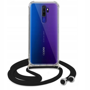 Etui Crossbody Do OPPO A9 2020 Czarny Sznurek Case