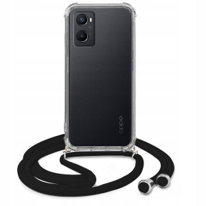 Etui Crossbody Do OPPO A96 4G Czarny Sznurek Case