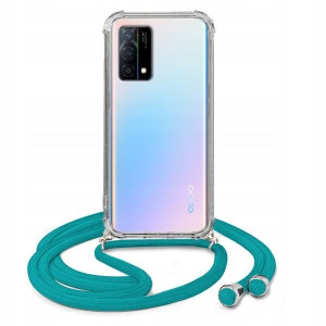 Etui Crossbody Do OPPO K9 Case Turkusowy Sznurek