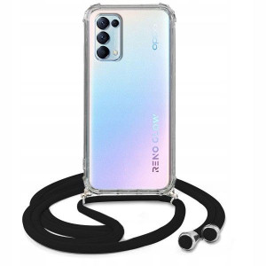 Etui Crossbody Do OPPO RENO 5K Czarny Sznurek Case