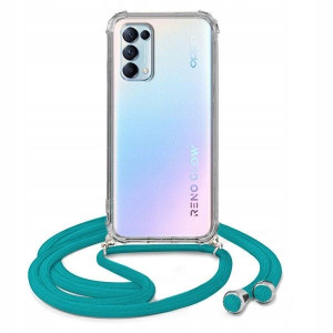 Etui Crossbody Do OPPO RENO 5K Turkusowy Sznurek