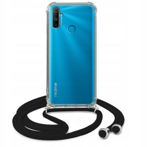 Etui Crossbody Do REALME C3 Czarny Sznurek Case