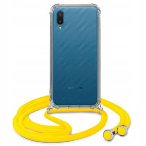 Etui Crossbody Do SAMSUNG A02 Żółty Sznurek Case