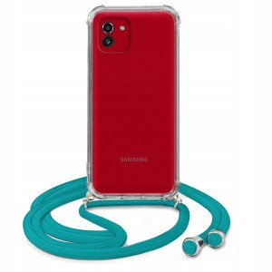 Etui Crossbody Do SAMSUNG A03 Turkus Case Sznurek