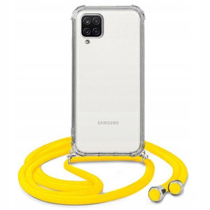 Etui Crossbody Do SAMSUNG A12 Żółty Sznurek Case