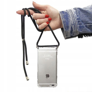 Etui Crossbody Do Samsung A21s Czarny Sznurek Case
