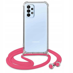Etui Crossbody Do SAMSUNG A23 5G Różowy Sznurek