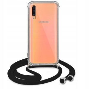 Etui Crossbody Do SAMSUNG A30S Czarny Sznurek Case