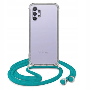 Etui Crossbody Do SAMSUNG A32 4G Turkusowy Sznurek