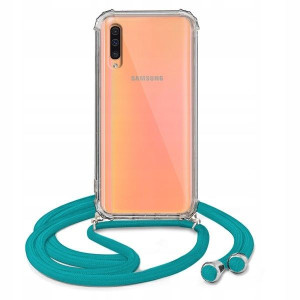 Etui Crossbody Do SAMSUNG A50S Turkusowy Sznurek