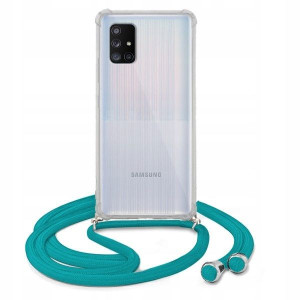Etui Crossbody Do SAMSUNG A71 5G Turkusowy Sznurek