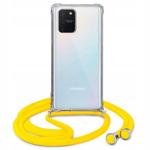 Etui Crossbody Do SAMSUNG A91 Żółty Sznurek Case