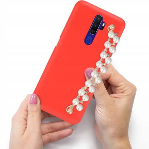 Etui Czerwony Mat Blink do OPPO A5 2020 Perły Case