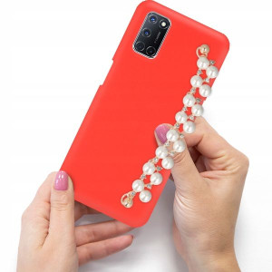 Etui Czerwony Matowe Blink do OPPO A92 Perły Case