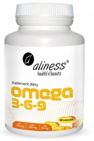 Aliness OMEGA 3 6 9 olej lniany DHA EPA 90kapsułek