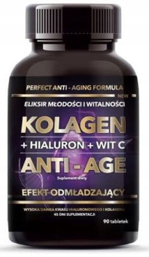 Kolagen ANTI-AGE hialuron wit C 90 tab Intenson